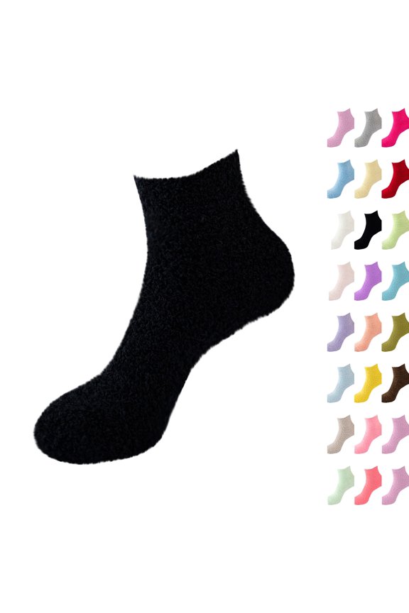Fuzzy Socks Warm Fluffy Winter Cozy Thick Plush Slipper Sleep Comfy Crew Socks for Women & Men 1 Pairs K