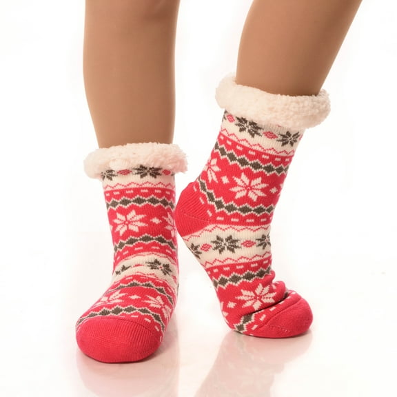 Fuzzy Socks for Women Cozy Fleece-Lined Sherpa Slipper Socks Super Soft Warm Plush Fluffy Nonskid Socks with Grippers for Winter Lounging Sleeping etc…