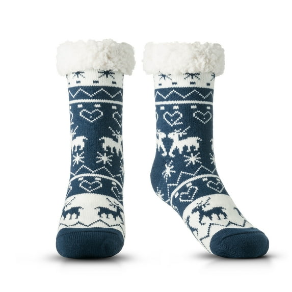 Fuzzy Socks for Women Cozy Fleece-Lined Sherpa Slipper Socks Super Soft Warm Plush Fluffy Nonskid Socks with Grippers for Winter Lounging Sleeping etc…