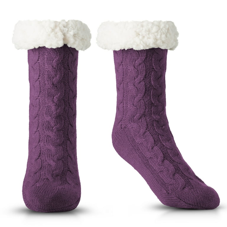 Fuzzy Socks for Women Cozy Fleece-Lined Sherpa Slipper Socks Super