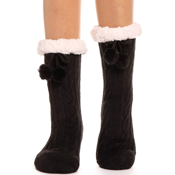 Fuzzy Socks for Women Slipper Fluffy Buffalo Plaid Cabin Cozy Winter Thick Warm Comfy Sherpa Fleece Sleep Plush Home Grips Socks Christmas White Elephant Gift Stocking Stuffer for Wife Her Teenage-Red