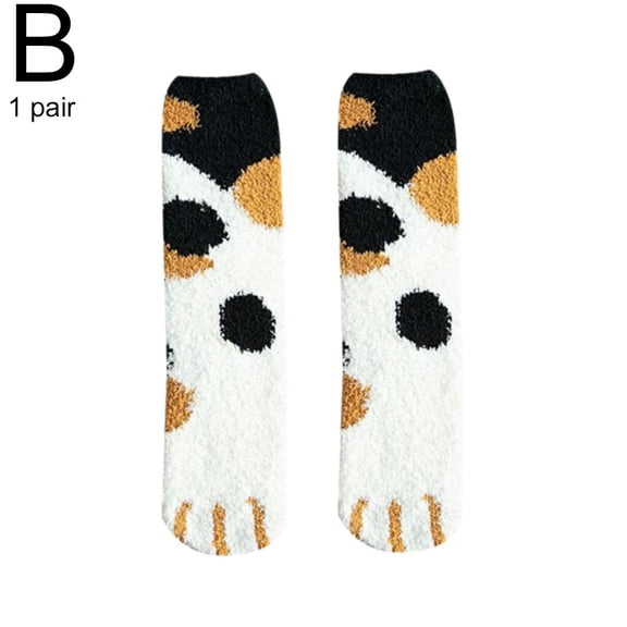 Fuzzy Socks for Women, Soft Fluffy Slipper Socks Sleeping Warm Cat Claw Socks, Women Warm Super Soft Plush Slipper Sock, Winter Fluffy Microfiber Crew Socks Casual Home Sleeping