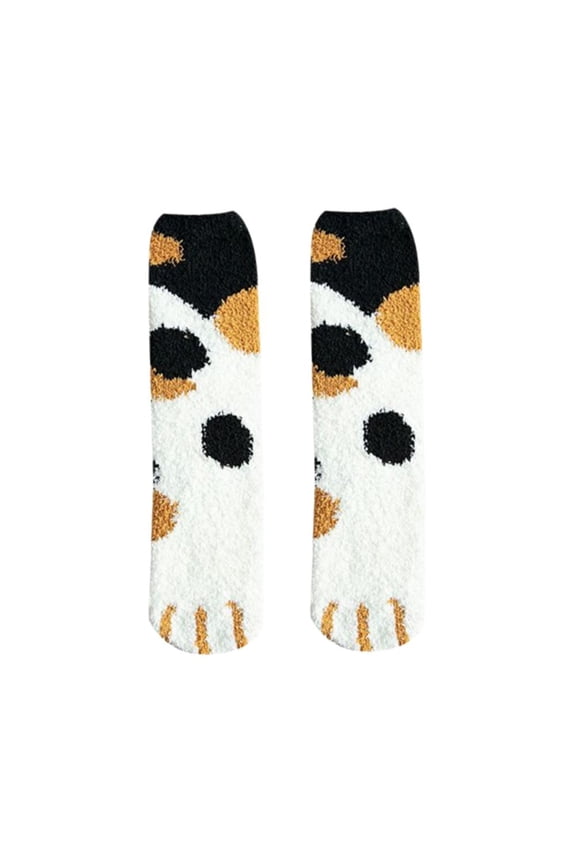 Fuzzy Socks for Women, Soft Fluffy Slipper Socks Sleeping Warm Cat Claw Socks, Women Warm Super Soft Plush Slipper Sock, Winter Fluffy Microfiber Crew Socks Casual Home Sleeping