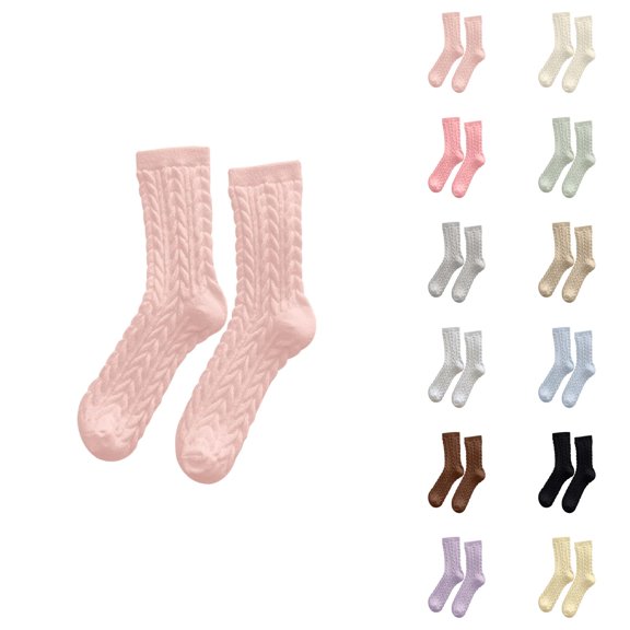 Fuzzy Socks for Women 2025 Winter Cable Knit Cute Thermal Soft Comfort Crew Socks
