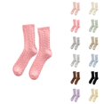 thumbnail image 1 of Fuzzy Socks for Women 2025 Winter Cable Knit Cute Thermal Soft Comfort Crew Socks, 1 of 4