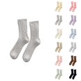 thumbnail image 1 of Fuzzy Socks for Women 2025 Winter Cable Knit Soft Cute Comfort Thermal Crew Socks, 1 of 4