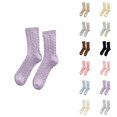 thumbnail image 1 of Fuzzy Socks for Women 2025 Winter Cute Cable Knit Thermal Comfort Soft Crew Socks, 1 of 4
