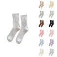 thumbnail image 1 of Fuzzy Socks for Women 2025 Winter Cute Cable Knit Thermal Comfort Soft Crew Socks, 1 of 4