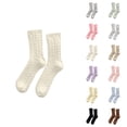 thumbnail image 1 of Fuzzy Socks for Women 2025 Winter Thermal Soft Comfort Cute Cable Knit Crew Socks, 1 of 4