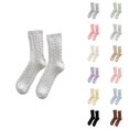 thumbnail image 1 of Fuzzy Socks for Women 2025 Winter Thermal Soft Comfort Cute Cable Knit Crew Socks, 1 of 4