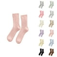 thumbnail image 1 of Fuzzy Socks for Women 2025 Winter Thermal Soft Comfort Cute Cable Knit Crew Socks, 1 of 4