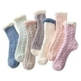 thumbnail image 1 of Fuzzy Socks for Women, 7 Pairs, Women's Slipper Socks of Coral Fleece, Women Fuzzy Slipper Socks, Super Soft, Cozy, Fluffy, Winter, Warm Sleeping, 1 of 6