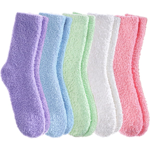 Fuzzy Socks for Women Cozy Fluffy Slipper Socks Soft Warm Winter Fleece Plush Sleeping Gift Socks