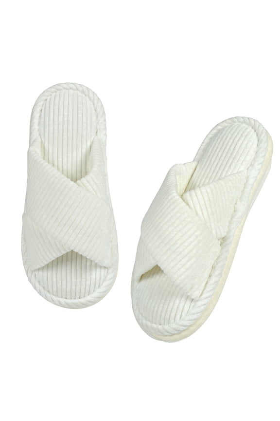 Slippers for Women Memory Foam Cross Band House Shoes Open Toe Home Fashion
