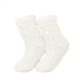 thumbnail image 1 of Fuzzy Socks for Women Fluffy Fleece Sleep Socks Thick Crew Socks White Free Size, 1 of 2