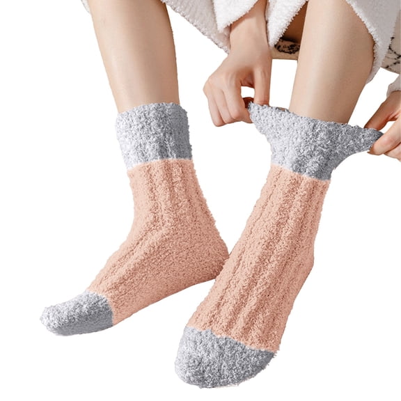 Fuzzy Socks for Women Ladies' Soft And Warm Coral Fleece Socks With Extra Thickened for Autumn And Winter Suitable for Home Wear Socks