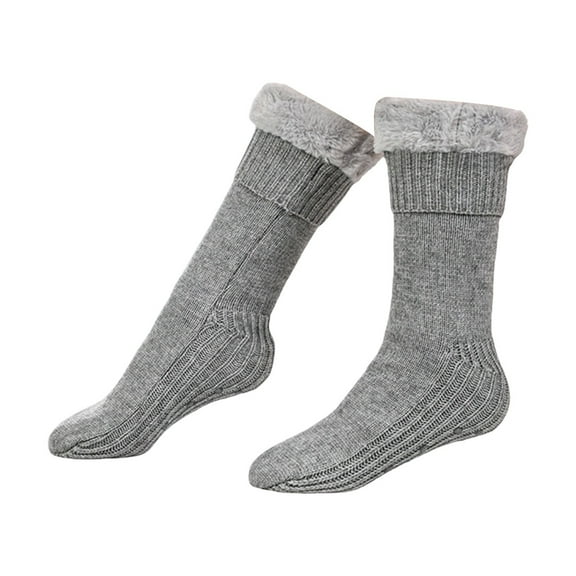 Fuzzy Socks for Women No Show Fall Fashion Must Haves Foot Warmer Ankle Cozy Winter Socks Grey