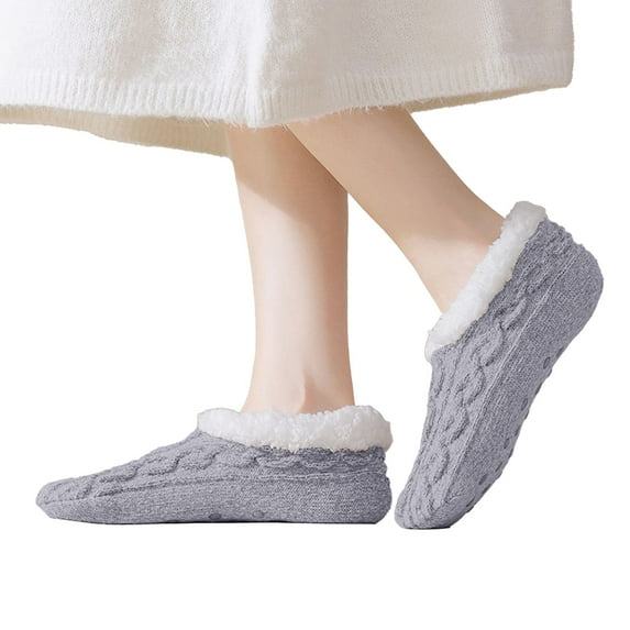 Fuzzy Socks for Women No Show Fall Fashion Must Haves Foot Warmer Ankle Cozy Winter Socks Light Ashy
