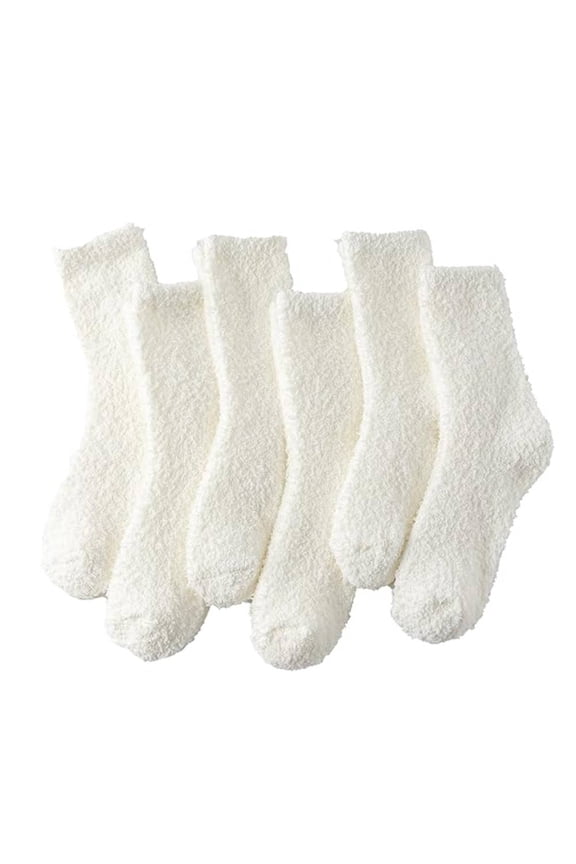 Fuzzy Socks for Women Slipper Socks Winter Warm Cozy Socks with Grippers Womens 6 Pairs
