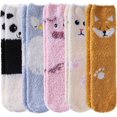 thumbnail image 1 of Fuzzy Socks for Women Soft Cozy Fluffy Winter Warm Slipper Socks Home Sleeping Animal Socks, 1 of 7