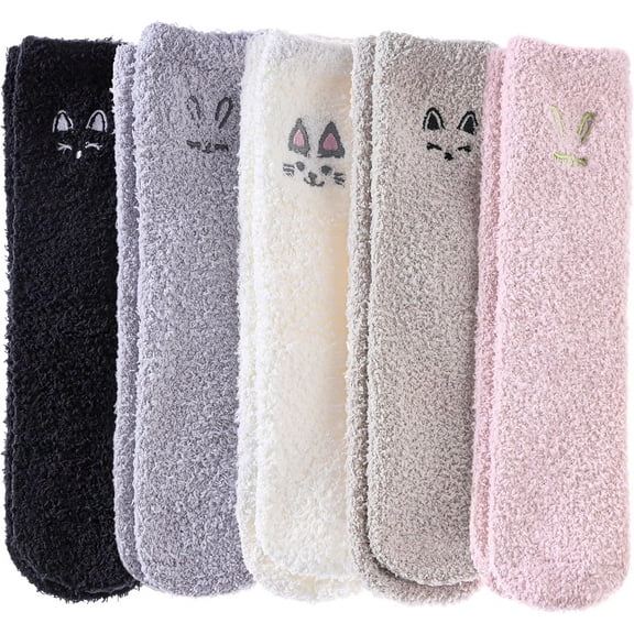 Fuzzy Socks for Women Soft Cozy Fluffy Winter Warm Slipper Socks Home Sleeping Animal Socks