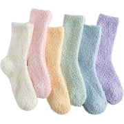 Fuzzy Socks for Women Soft Slipper Socks Non Shedding Fluffy Winter Sleeping Socks, Cozy Warm Plush Home Gift Socks, 6 Pairs