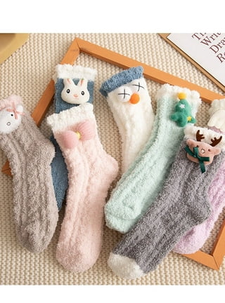 TEHOOK Fuzzy Socks 5 Pack Winter Thick Socks Warm Comfort Soft Cozy Fuzzy  Floor Socks One Size at  Women's Clothing store