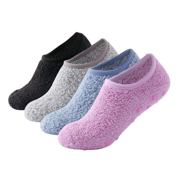 SKOLA Cozy Winter Fuzzy Women Socks Grip Slippers Fluffy House Non Skid Microfiber Socks