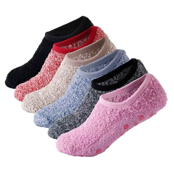 Fuzzy Socks with Grips Plush Sleep Cozy Winter Soft Hospital Fluffy Socks Gifts for Womens Gifts