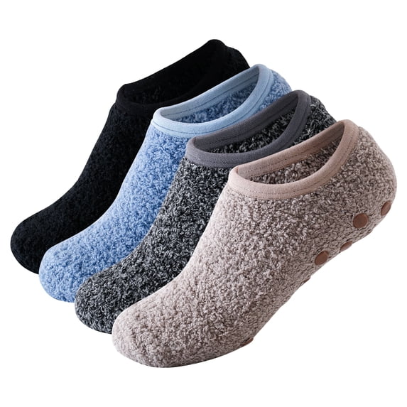 SKOLA Cozy Winter Fuzzy Women Socks Grip Slippers Fluffy House Non Skid Microfiber Socks