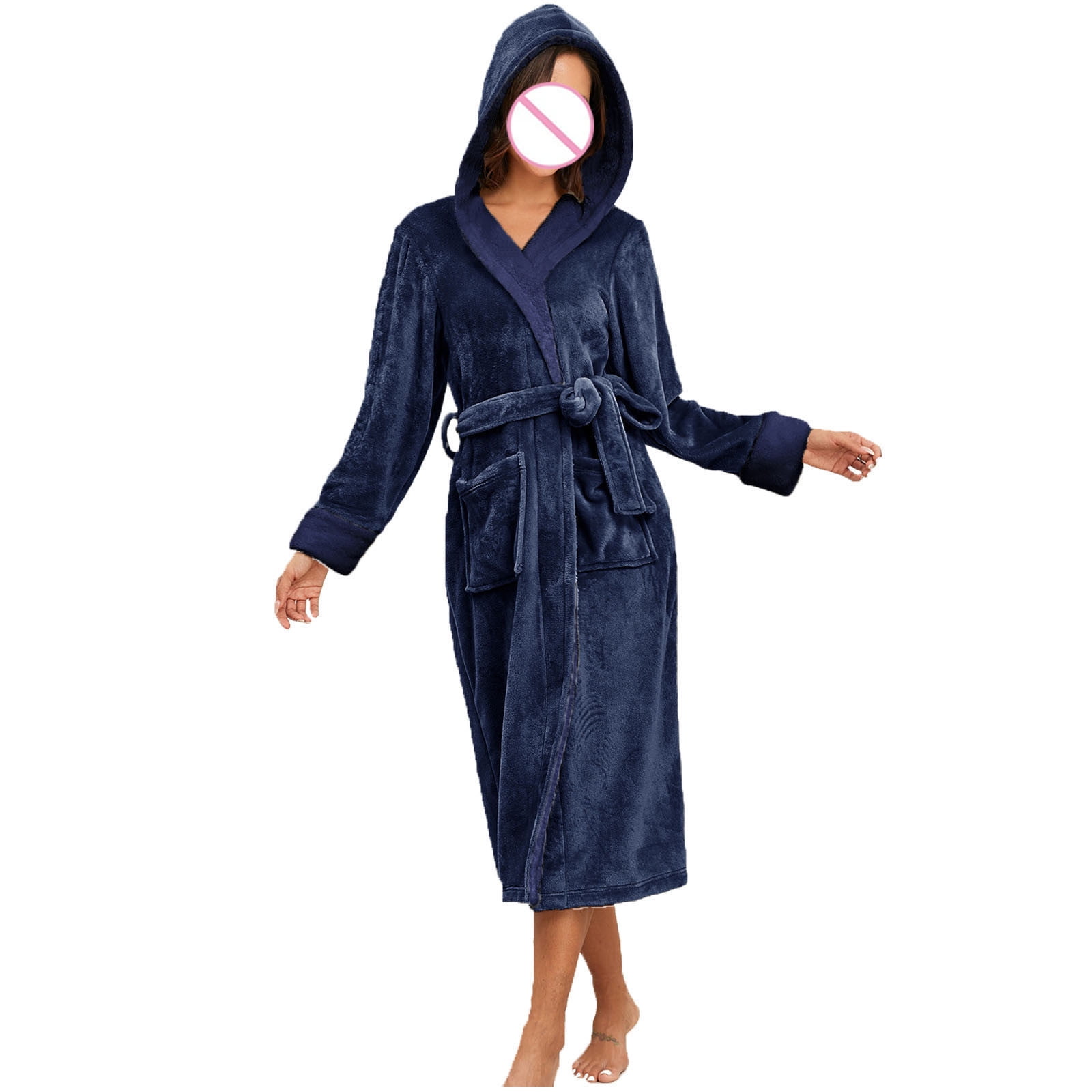 Uzzy Robe Fuzzy Soft Robes for Women,Women's Bathrobe Shawl Collar and Hooded ...