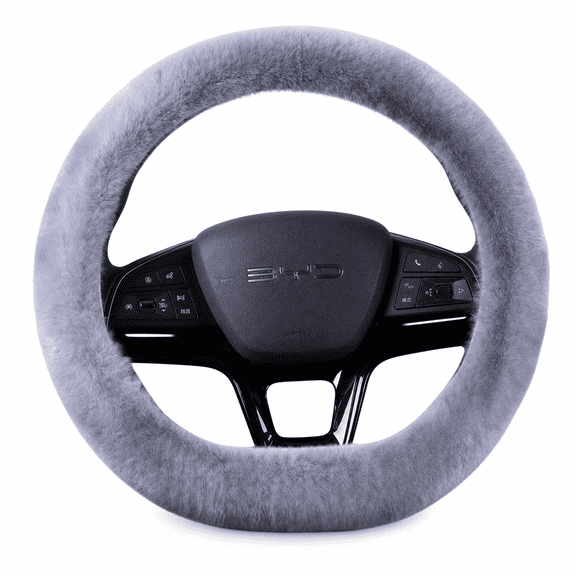 Fuzzy Steering Wheel Cover for Car - Warm Plush Winter Auto Steering Wheel Protector, Universal Fit