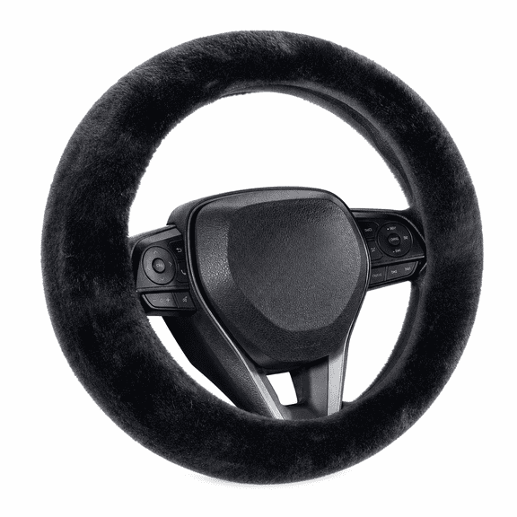 Fuzzy Steering Wheel Cover for Car - Warm Plush Winter Auto Steering Wheel Protector, Universal Fit