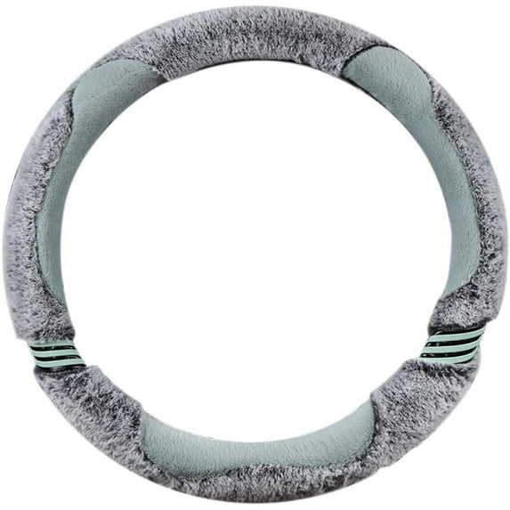 Fuzzy Steering Wheel Covers Women Soft Plush Warm Steering Wheel Cover Anti-Slip Universal Fit 15 Inch Fluffy Steering Wheel Cover Auto Interior Accessories, Green