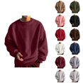 thumbnail image 1 of Fuzzy Sweatshirts for Men 2025 Fall Winter Long Sleeve Crewneck Casual Plain Sweatshirt Pullover Tops, 1 of 6