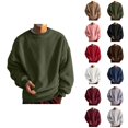 thumbnail image 1 of Fuzzy Sweatshirts for Men 2025 Fall Winter Long Sleeve Crewneck Casual Plain Sweatshirt Pullover Tops, 1 of 5