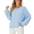 thumbnail image 1 of Fuzzy Texture Raglan Sweater Light Blue Medium, 1 of 4