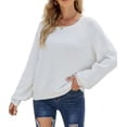 thumbnail image 1 of Fuzzy Texture Raglan Sweater White Small, 1 of 4