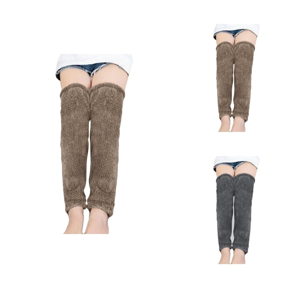 Fuzzy Thick Over Knee Compression Socks for Women – Plush Warm Fabric, Cozy Soft Fit, Ideal for Winter Home Lounge and Cold Weather Comfort Wear