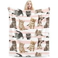 thumbnail image 1 of Fuzzy Throw Blanket 350 GSM Fleece Ultra-Soft Microfiber Blanket for Adults Kids Gift Couch, Sofa, Bed Cute Cat 60"x50", 1 of 6