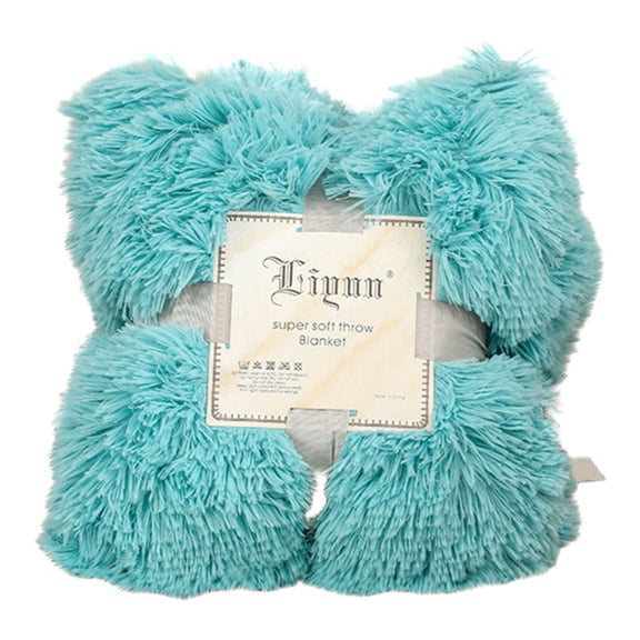 Fuzzy Throw Blanket,Chair Blanket,47*31IN Long Hair Fluffy Faux-Fur Throw Blanket,Luxury Soft Decorative Fuzzy Furry Blanket,Velvet Window Blanket Bedside Bed Tail Blanket(Light Blue)