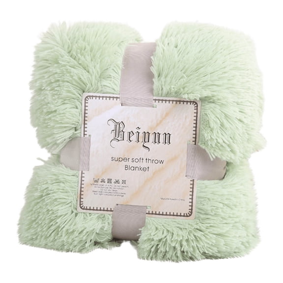 Fuzzy Throw Blanket,Chair Blanket,47*31IN Long Hair Fluffy Faux-Fur Throw Blanket,Luxury Soft Decorative Fuzzy Furry Blanket,Velvet Window Blanket Bedside Bed Tail Blanket(Mint Green)
