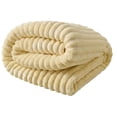 thumbnail image 1 of Fuzzy Throw Blanket, Soft Throw Blanket, Cozy Throw Blanket, Warm Throw Blanket, 40X28 Inch Striped Textured Rabbit Fleece Throw, Thickened Flannel Nap Blanket for Indoor, 1 of 5
