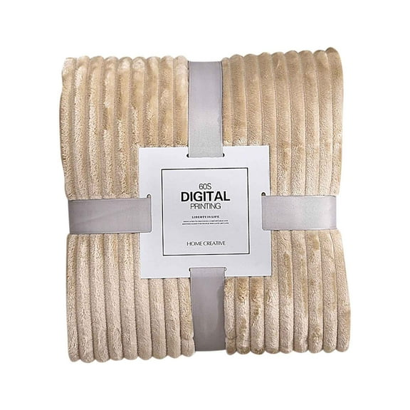 Fuzzy Throw Blanket for Couch Fleece Blanket Soft Cozy Plush Blanket 3D Ribbed Natural Gradient Queen Blanket, 90x90 Inches