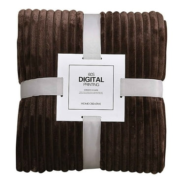 Fuzzy Throw Blanket for Couch Fleece Blanket Soft Cozy Plush Blanket 3D Ribbed Natural Gradient Queen Blanket, 90x90 Inches