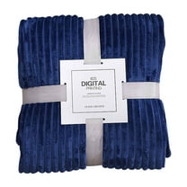 Fuzzy Throw Blanket for Couch Fleece Blanket Soft Cozy Plush Blanket 3D Ribbed Natural Gradient Queen Blanket, 90x90 Inches