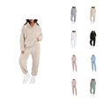thumbnail image 1 of Fuzzy Track Suits for Women Set Fall Winter Hoodie and Jogger Sweatpants 2 Piece Matching Sweatsuit Lounge Set, 1 of 1