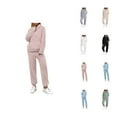 thumbnail image 1 of Fuzzy Track Suits for Women Set Fall Winter Hoodie and Jogger Sweatpants 2 Piece Matching Sweatsuit Lounge Set, 1 of 1