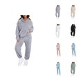thumbnail image 1 of Fuzzy Track Suits for Women Set Fall Winter Hoodie and Jogger Sweatpants 2 Piece Matching Sweatsuit Lounge Set, 1 of 1