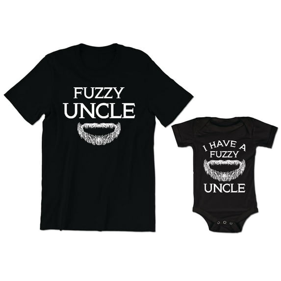 Fuzzy Uncle Men's T-Shirt Funny Beard Graphic Tee I Have a Fuzzy Uncle Baby Bodysuit Kids Toddler Shirt